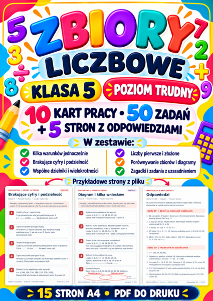 ZBIORY LICZBOWE-TRUDNE-klasa 5