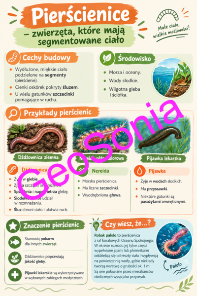 Pierścienice biologia klasa 6 sketchnotka