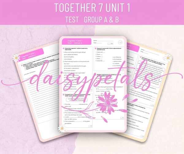 Kompletny Sprawdzian + Klucz: Together 7, Unit 1 (Grupa A i B) | Gotowy do druku!