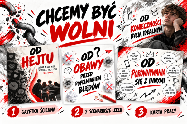 Chcemy być wolni ~ gazetka ścienną, scenariusze i karta pracy