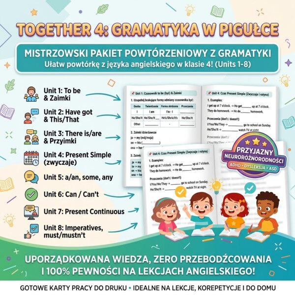 Together 4: Gramatyka bez Sekretów – Karty Powtórzeniowe