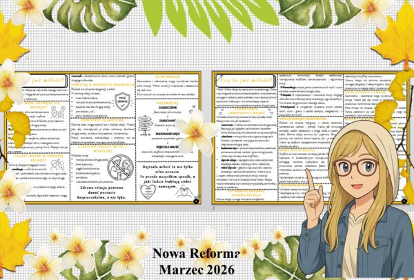 Sketchnotka/notatka - dla ucznia i przypomnienie dla nauczyciela w pdf. Temat "Czy to już miłość?". Edukacja zdrowotna. Klasa 8.
