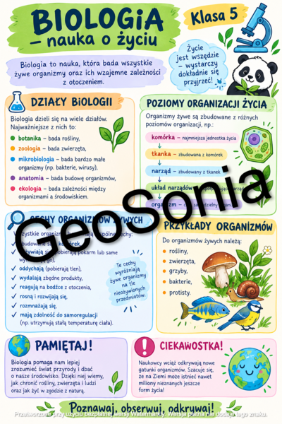 Biologia jako nauka biologia klasa 5 sketchnotka