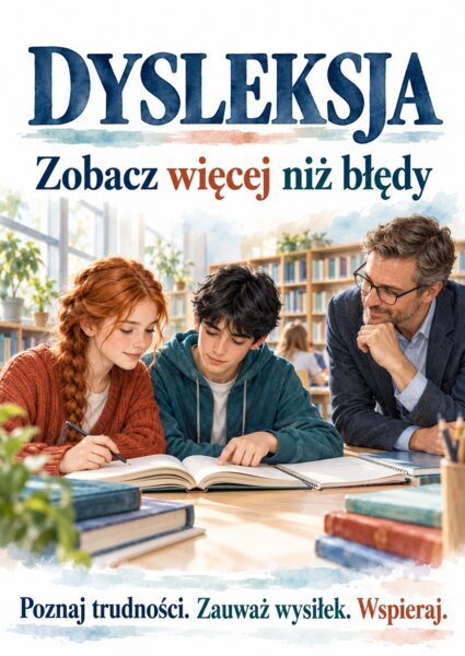 DYSLEKSJA – ZOBACZ WIĘCEJ NIŻ BŁĘDY Gazetka szkolna | 16 plansz A4 | klasy IV–VIII