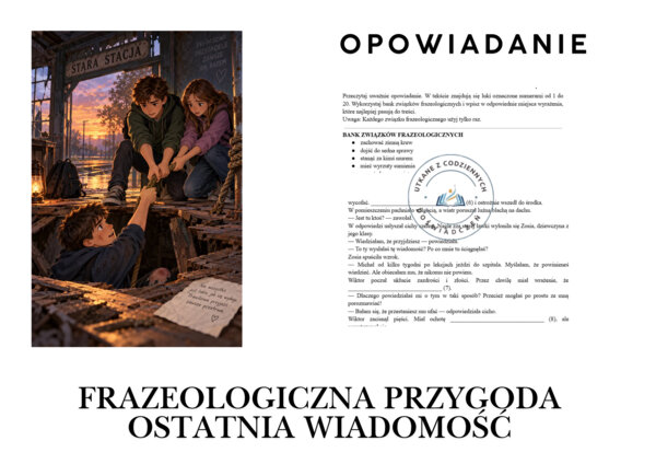 FRAZEOLOGICZNA PRZYGODA- OSTATNIA WIADOMOŚĆ. Opowiadanie z użyciem związków frazeologicznych.