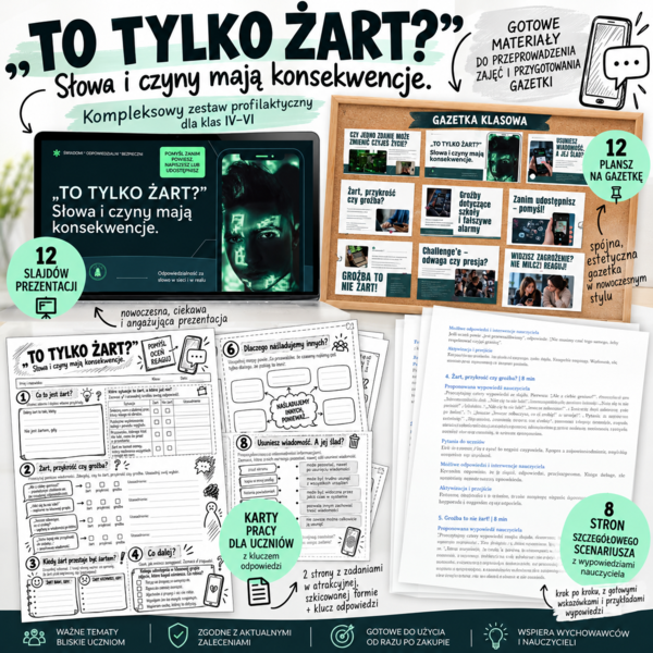 „TO TYLKO ŻART?”  Słowa i czyny mają konsekwencje. Kompleksowy zestaw profilaktyczny.