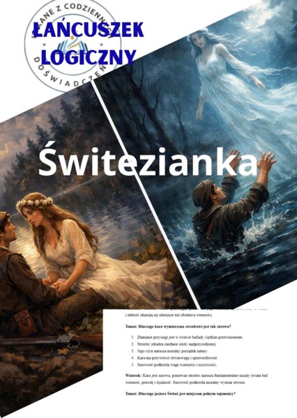 Karta pracy: 5 kroków do sedna – łańcuszek logiczny („Świtezianka”)