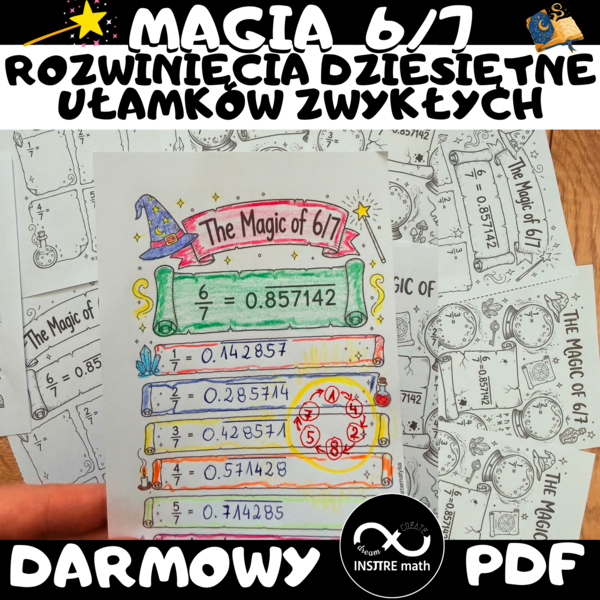 Darmowa  MAGIA 6/7. Rozwinięcia dziesiętne ułamków zwykłych. Magia matematyki six seven.