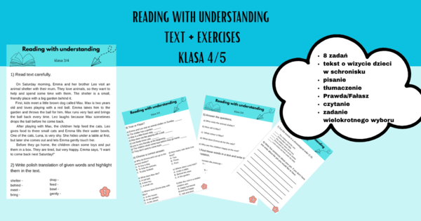 Reading with understanding - klasa 4/5 karta pracy