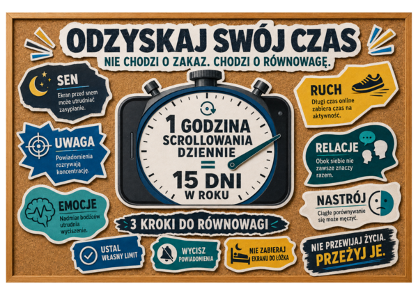 ODZYSKAJ SWÓJ CZAS – gazetka szkolna o higienie cyfrowej i czasie ekranowym | klasy 4–8 | PDF
