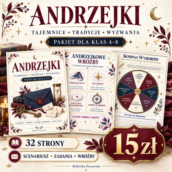 🔮✨ ANDRZEJKI DLA KLAS 4–8 – gotowy pakiet pełen tajemnic, tradycji i dobrej zabawy! ✨🔮