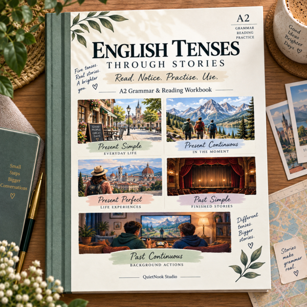 English Tenses Through Stories – 5 czasów angielskich | Workbook A2–B1