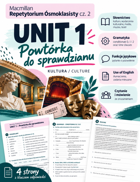 Macmillan Repetytorium Ósmoklasisty cz. 2  unit 1 – Powtórka do sprawdzianu