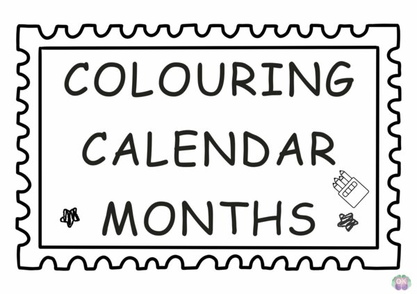 Colouring Calendar Months: Kolorowanki z Nazwami Miesięcy po Angielsku (12 Miesięcy – PDF do druku)