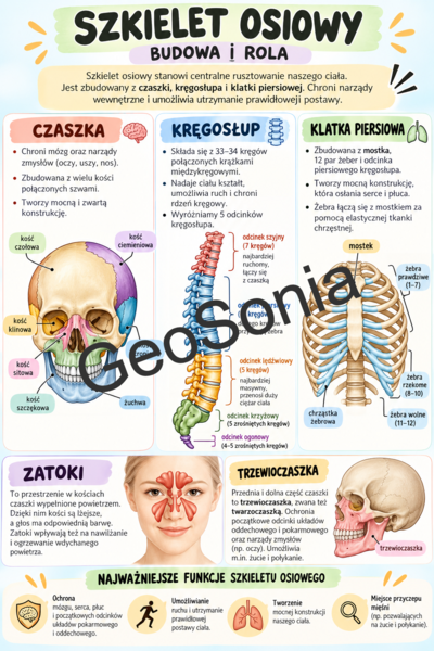Budowa i rola szkieletu osiowego biologia klasa 7 sketchnotka