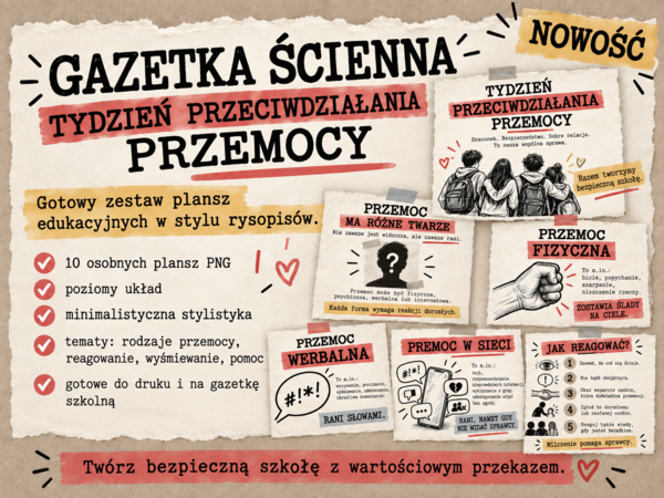 Tydzień przeciwdziałania przemocy – gazetka ścienna