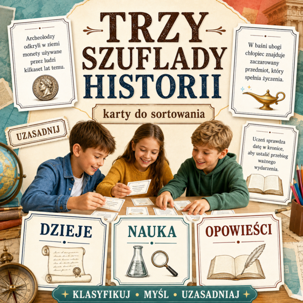 Trzy szuflady historii – 36 kart do sortowania