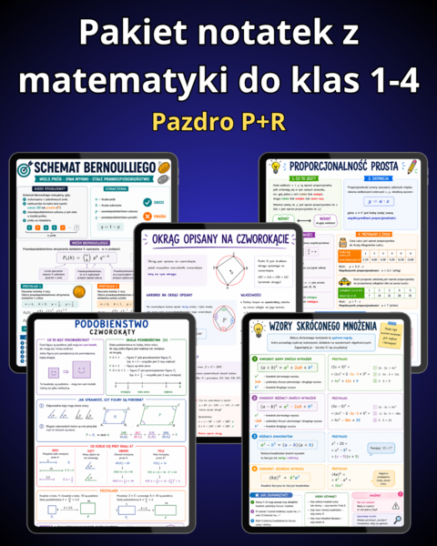 Pakiet notatek z matematyki do klas 1-4 Pazdro R