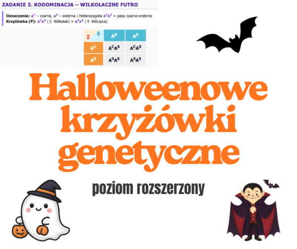 Genetyka klasyczna - halloweenowe krzyżówki genetyczne (poziom rozszerzony, matura)