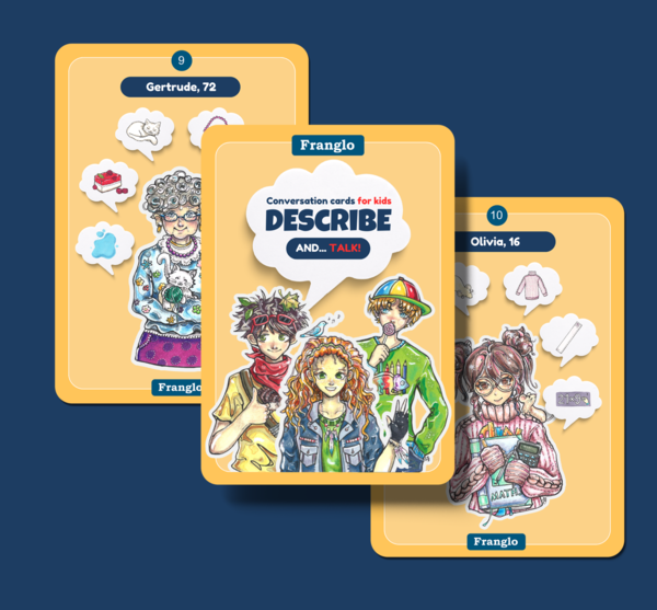 Describe and TALK! Karty konwersacyjne dla dzieci do nauki języka angielskiego.
