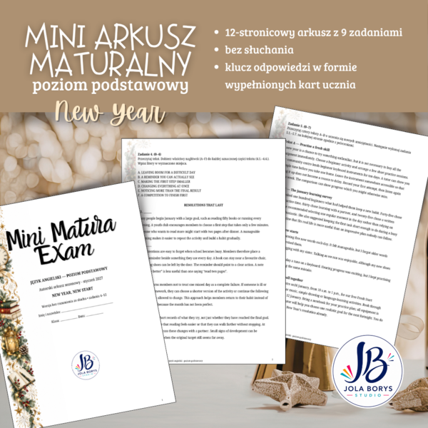 Mini Matura – New Year | Język angielski – poziom podstawowy