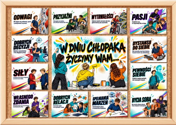 DZIEŃ CHŁOPAKA - gazetka w stylu komiksowym
