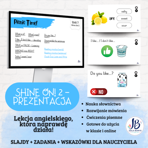 Shine On! 2 – Unit 7 Picnic Time! | prezentacja do lekcji + gry i ćwiczenia