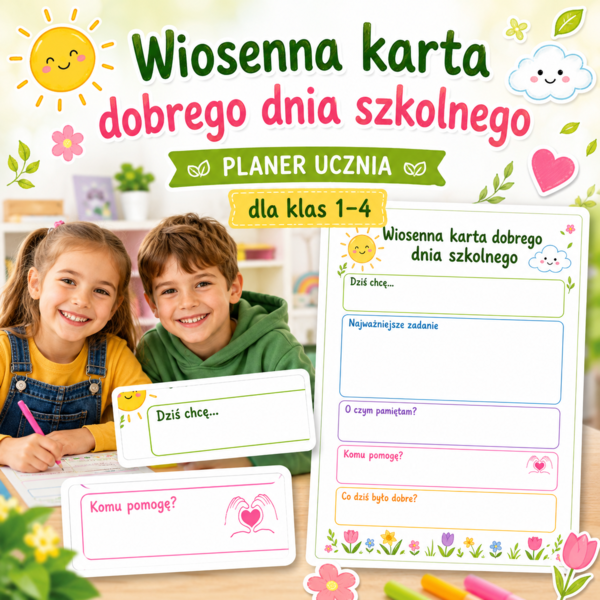 Wiosenna karta dobrego dnia szkolnego