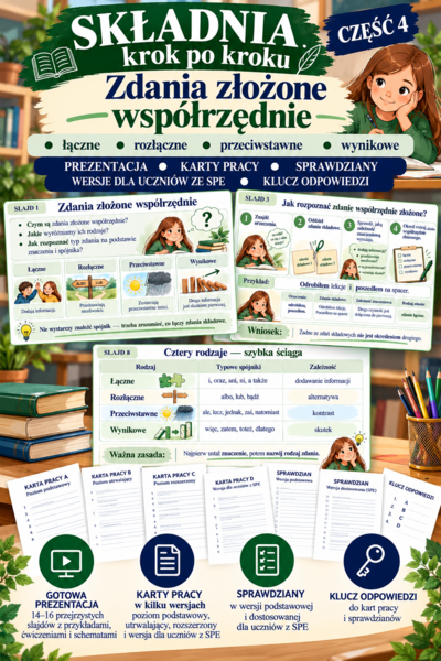 Składnia krok po kroku- zdania złożone współrzędnie