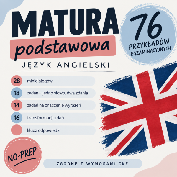 Matura podstawowa – zestaw zadań egzaminacyjnych | Minidialogi, środki językowe, transformacje + klucz