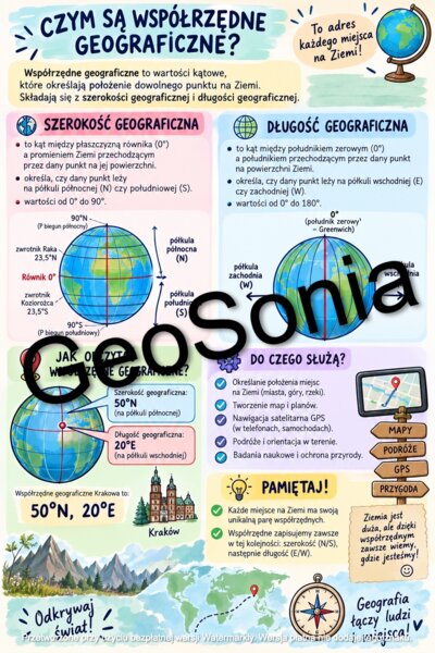 Czym są współrzędne geograficzne geografia klasa 6 sketchnotka