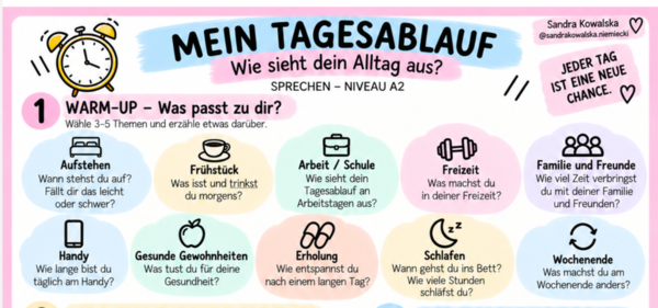 mein Tagesablauf - Sprechen A2