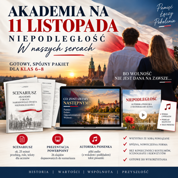 11 listopada- scenariusz apelu szkolnego, prezentacja do wyświetlenia, autorska piosenka