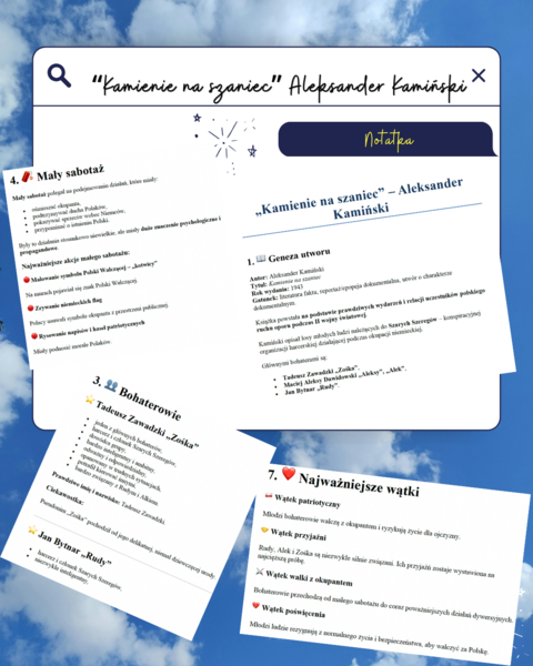 Notatka "Kamienie na szaniec" Aleksandra Kamińskiego