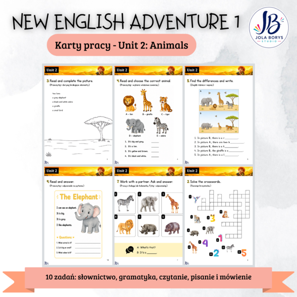 New English Adventure 1 – Unit 2: Animals – zadania komunikacyjne