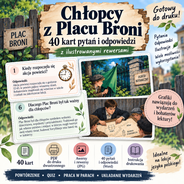 Chłopcy z Placu Broni- 40 kart do powtórek