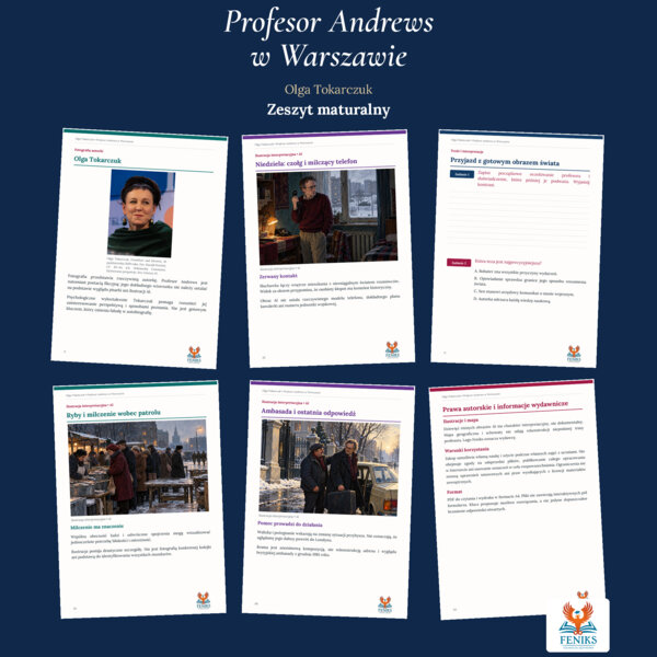 Profesor Andrews w Warszawie — Olga Tokarczuk | Zeszyt maturalny: szczegółowe omówienie, 80 zadań i klucz odpowiedzi