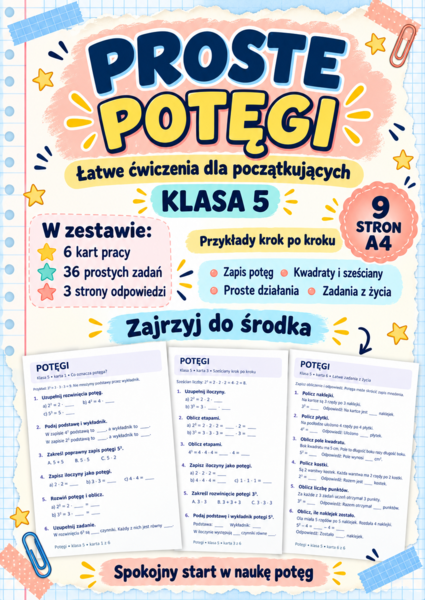 POTĘGI-ŁATWE-klasa 5
