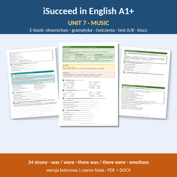 iSucceed in English A1+ – Unit 7 Music | klasa 5 | e-book 24 strony + klucz