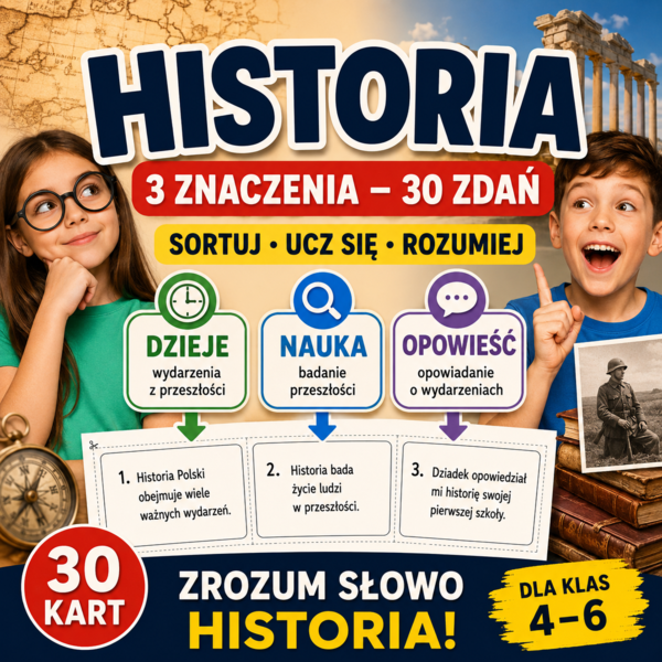 Dzieje, nauka czy opowieść? — 30 kart do sortowania