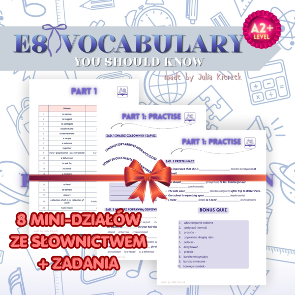 E8 VOCABULARY CALL OUT | słownictwo + ćwiczenia do egzaminu 8-klasisty