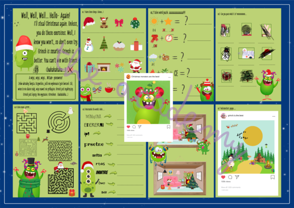 Grinch Week – świąteczne łamigłówki i słownictwo po angielsku