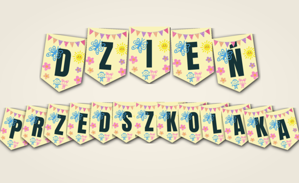 Girlanda DZIEŃ PRZEDSZKOLAKA – dekoracja do przedszkola A4 i A3
