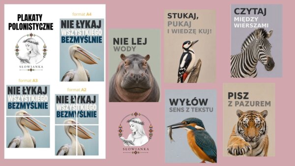 20 plakatów polonistycznych (formaty: A4, A3 oraz A2)