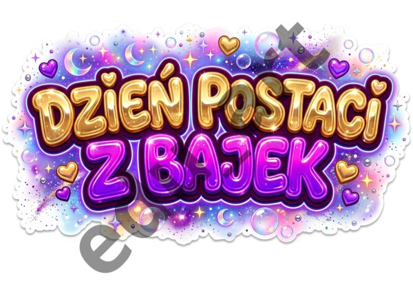 Duży napis XXL „Dzień Postaci z Bajek” – Dekoracja do sklejenia (115 x 80 cm, 21 stron A4)