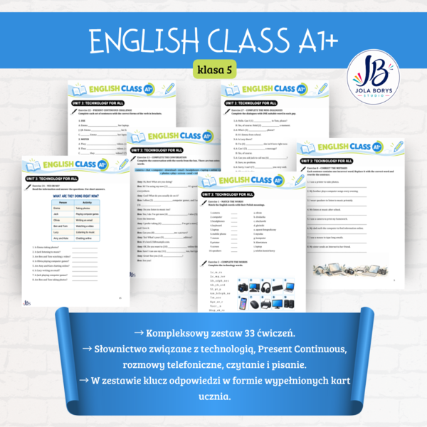 English Class A1+ – Unit 3 Technology for All | 33 ćwiczenia + odpowiedzi