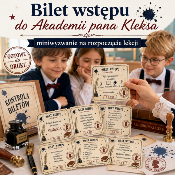 Bilet wstępu do Akademii pana Kleksa – miniwyzwanie na rozpoczęcie lekcji