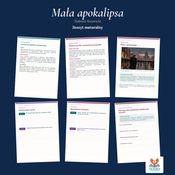 Mała apokalipsa — Tadeusz Konwicki | Zeszyt maturalny: szczegółowe omówienie, 64 zadania i klucz odpowiedzi