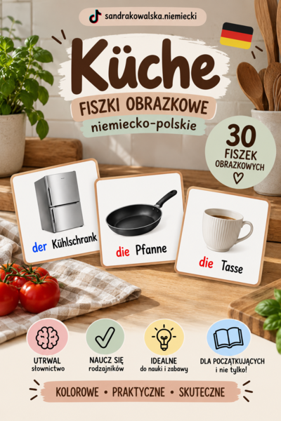 Küche – niemiecko-polskie fiszki obrazkowe