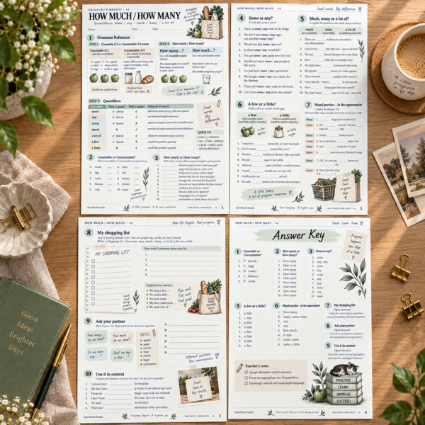 How Much / How Many & Quantifiers | Karta pracy A2